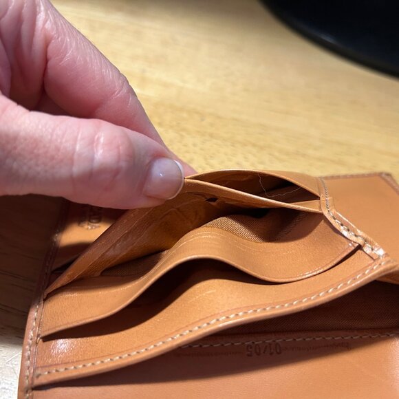 Authentic Womens Escada Brown Red Floral PVC Leather Wallet - Picture 11 of 11